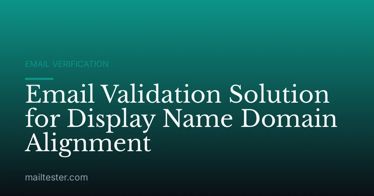 Email Validation Solution for Display Name Domain Alignment