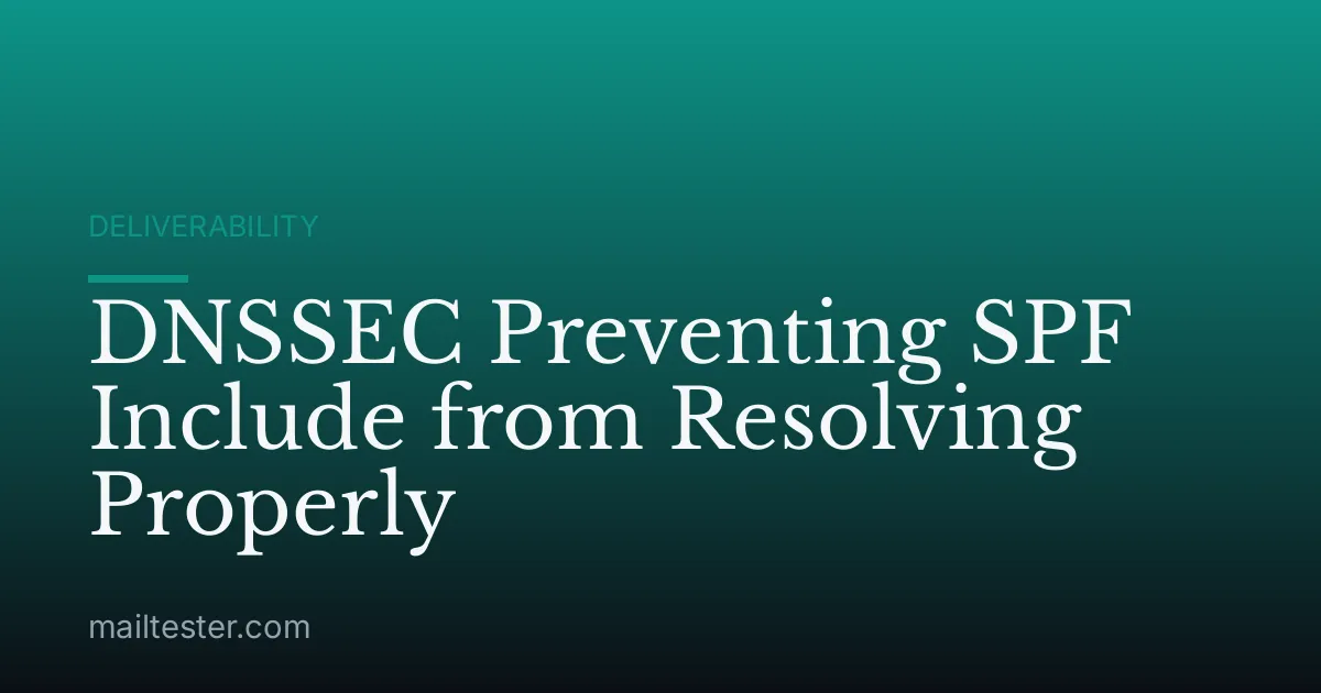DNSSEC Preventing SPF Include from Resolving Properly