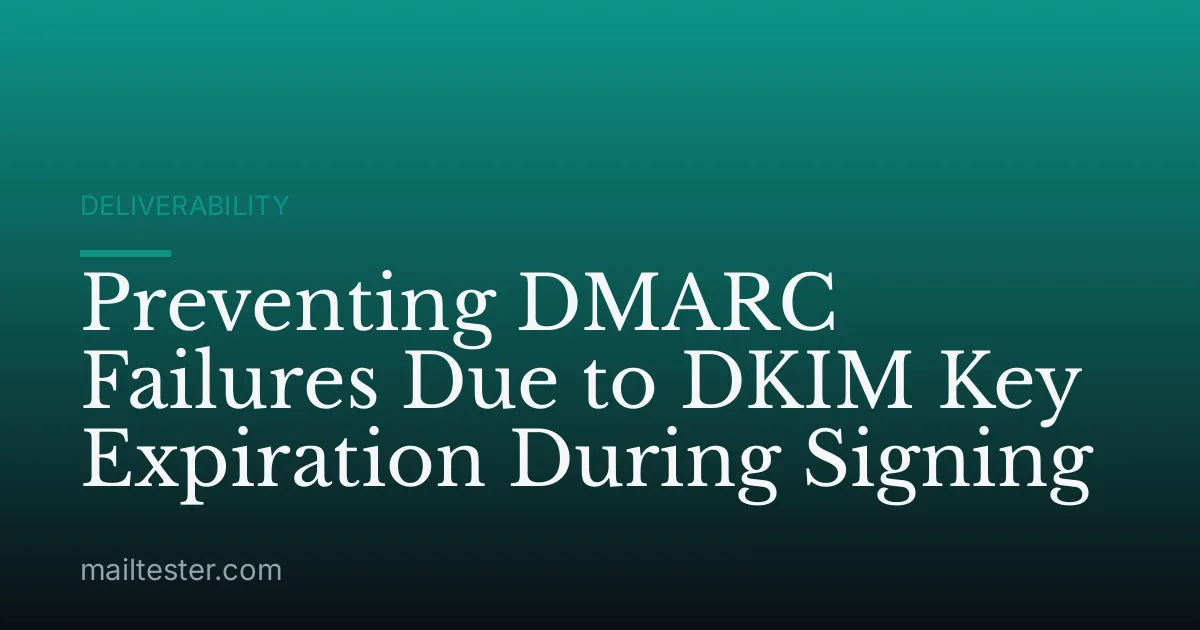 Preventing DMARC Failures Due to DKIM Key Expiration During Signing
