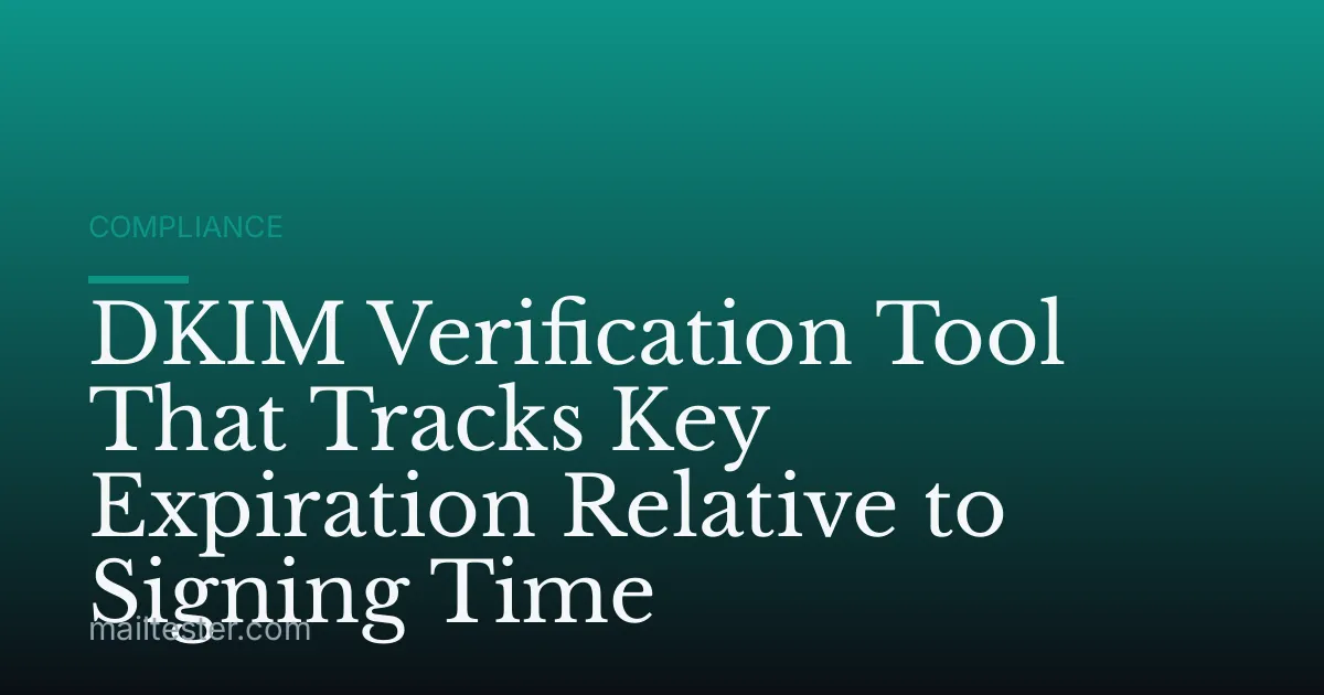 DKIM Verification Tool That Tracks Key Expiration Relative to Signing Time