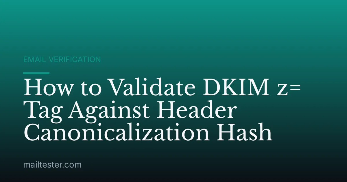 How to Validate DKIM z= Tag Against Header Canonicalization Hash