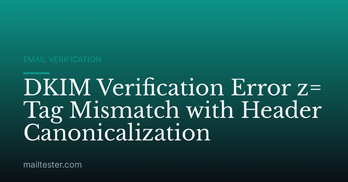 DKIM Verification Error z= Tag Mismatch with Header Canonicalization