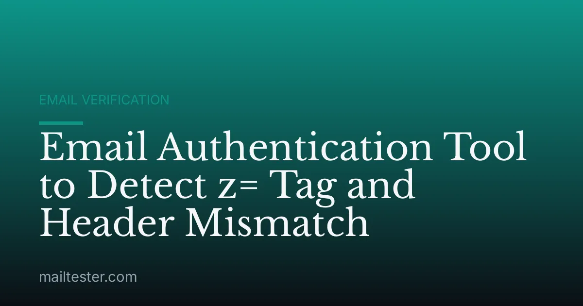 Email Authentication Tool to Detect z= Tag and Header Mismatch