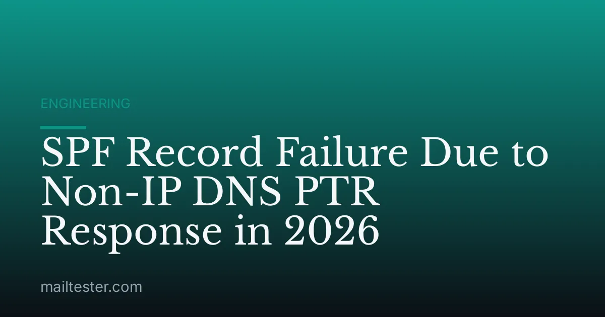 SPF Record Failure Due to Non-IP DNS PTR Response in 2026