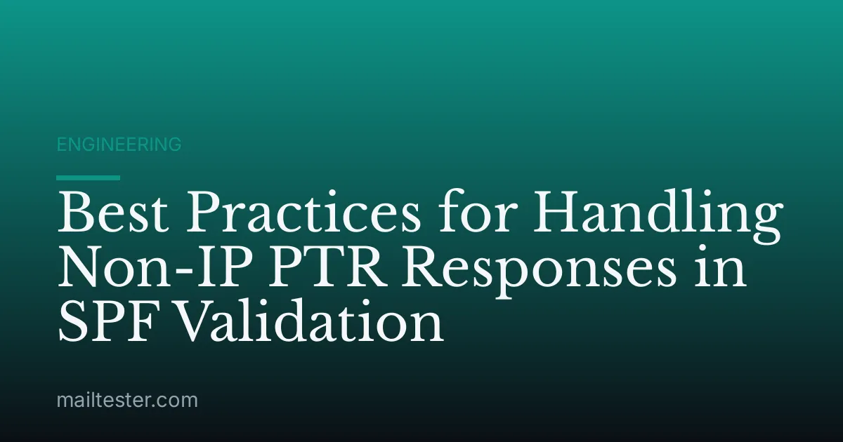 Best Practices for Handling Non-IP PTR Responses in SPF Validation