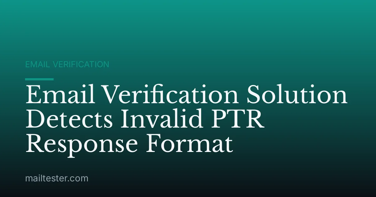 Email Verification Solution Detects Invalid PTR Response Format