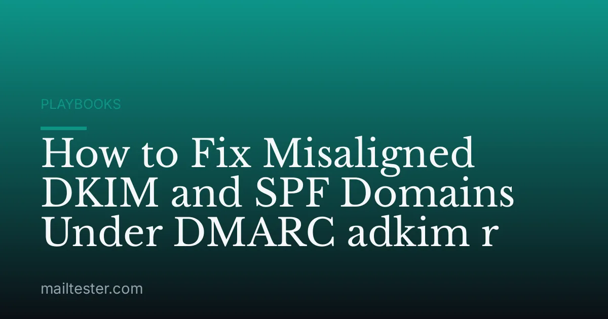 How to Fix Misaligned DKIM and SPF Domains Under DMARC adkim r