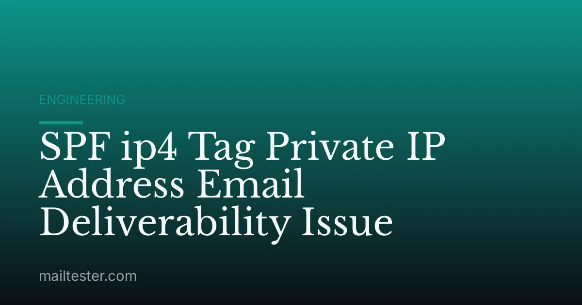 SPF ip4 Tag Private IP Address Email Deliverability Issue