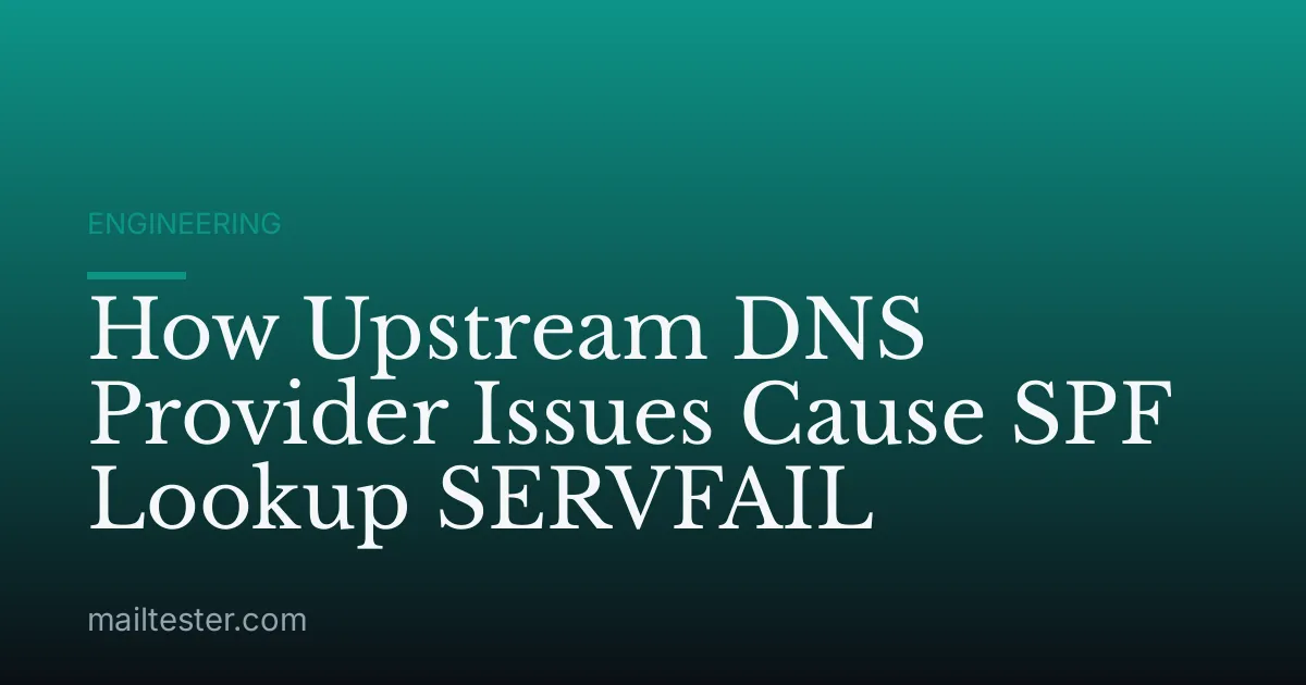 How Upstream DNS Provider Issues Cause SPF Lookup SERVFAIL