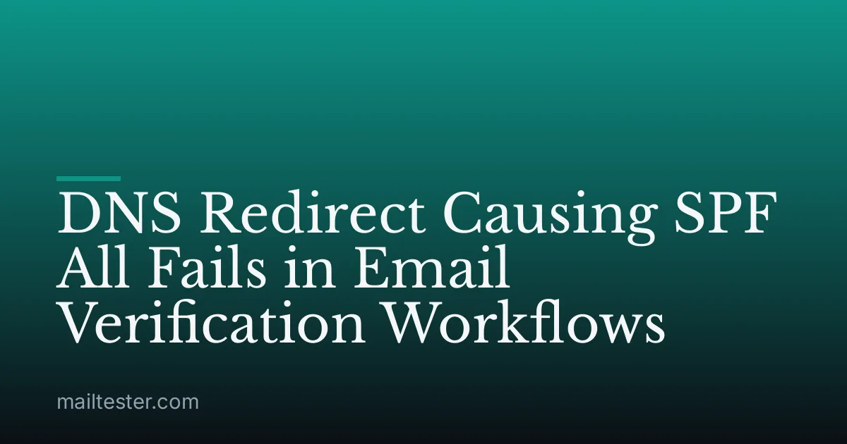 DNS Redirect Causing SPF All Fails in Email Verification Workflows