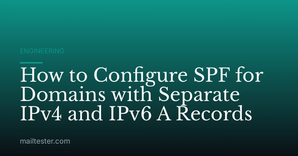 How to Configure SPF for Domains with Separate IPv4 and IPv6 A Records