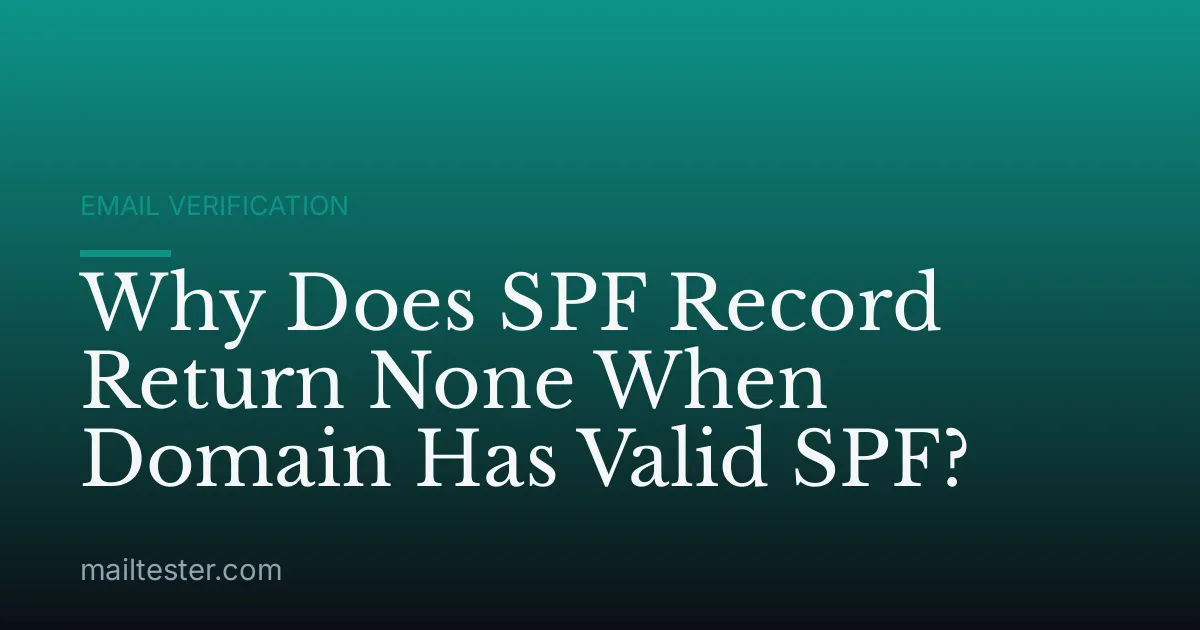 Why Does SPF Record Return None When Domain Has Valid SPF?