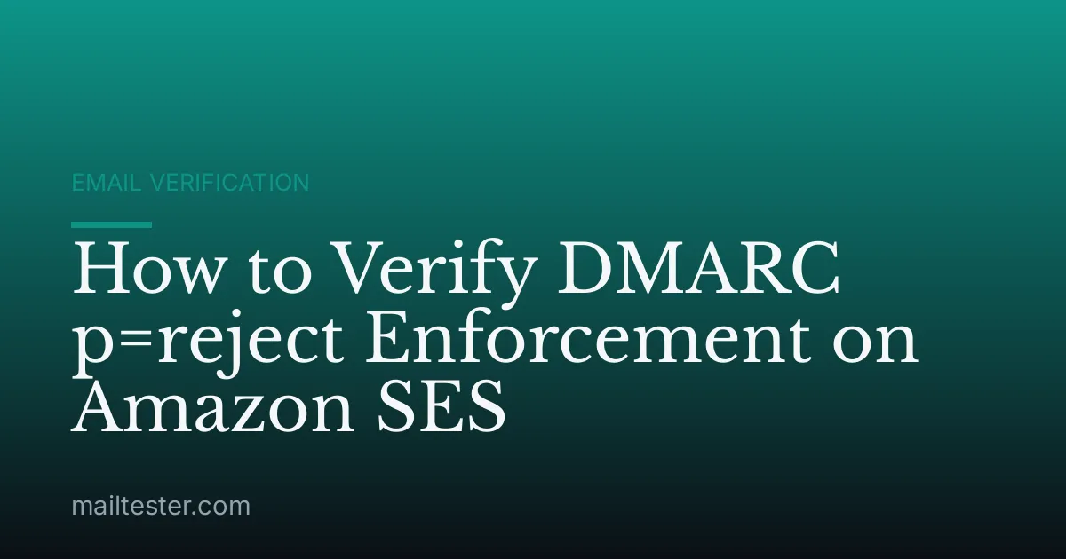 How to Verify DMARC p=reject Enforcement on Amazon SES