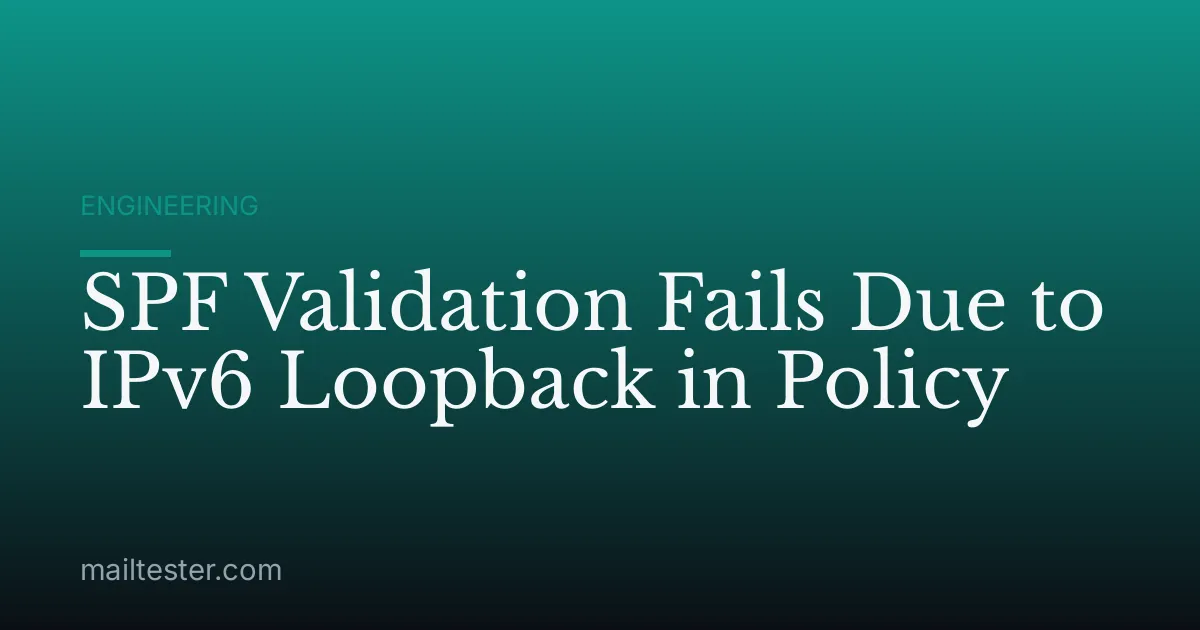 SPF Validation Fails Due to IPv6 Loopback in Policy