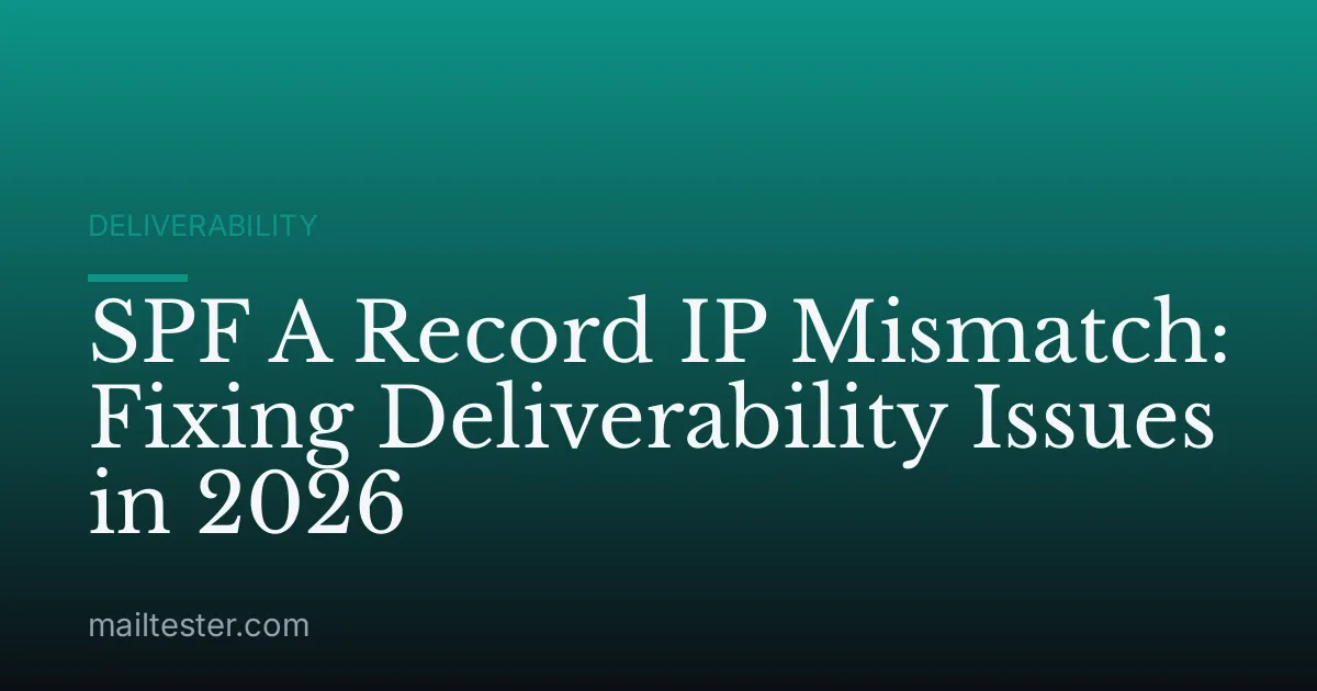 SPF A Record IP Mismatch: Fixing Deliverability Issues in 2026