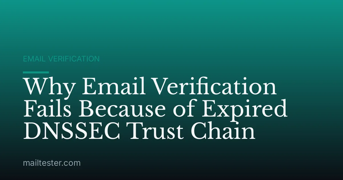 Why Email Verification Fails Because of Expired DNSSEC Trust Chain