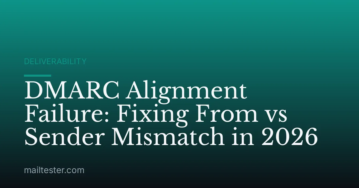 DMARC Alignment Failure: Fixing From vs Sender Mismatch in 2026