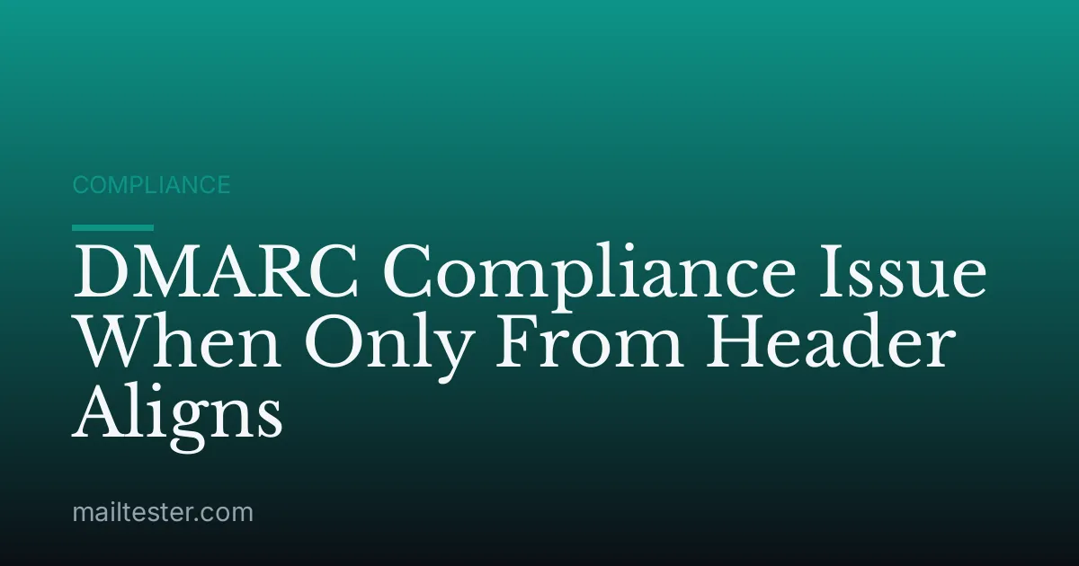 DMARC Compliance Issue When Only From Header Aligns