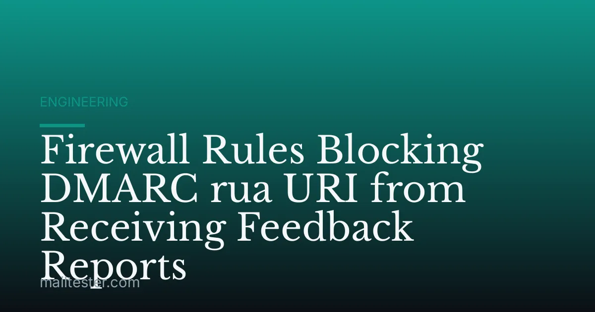 Firewall Rules Blocking DMARC rua URI from Receiving Feedback Reports