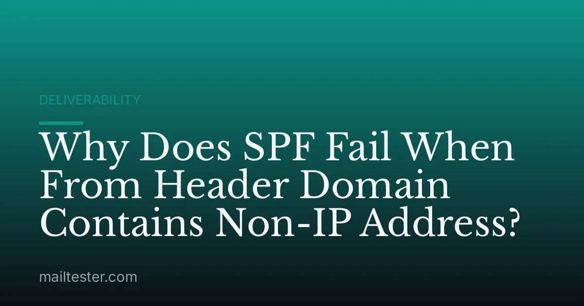Why Does SPF Fail When From Header Domain Contains Non-IP Address?