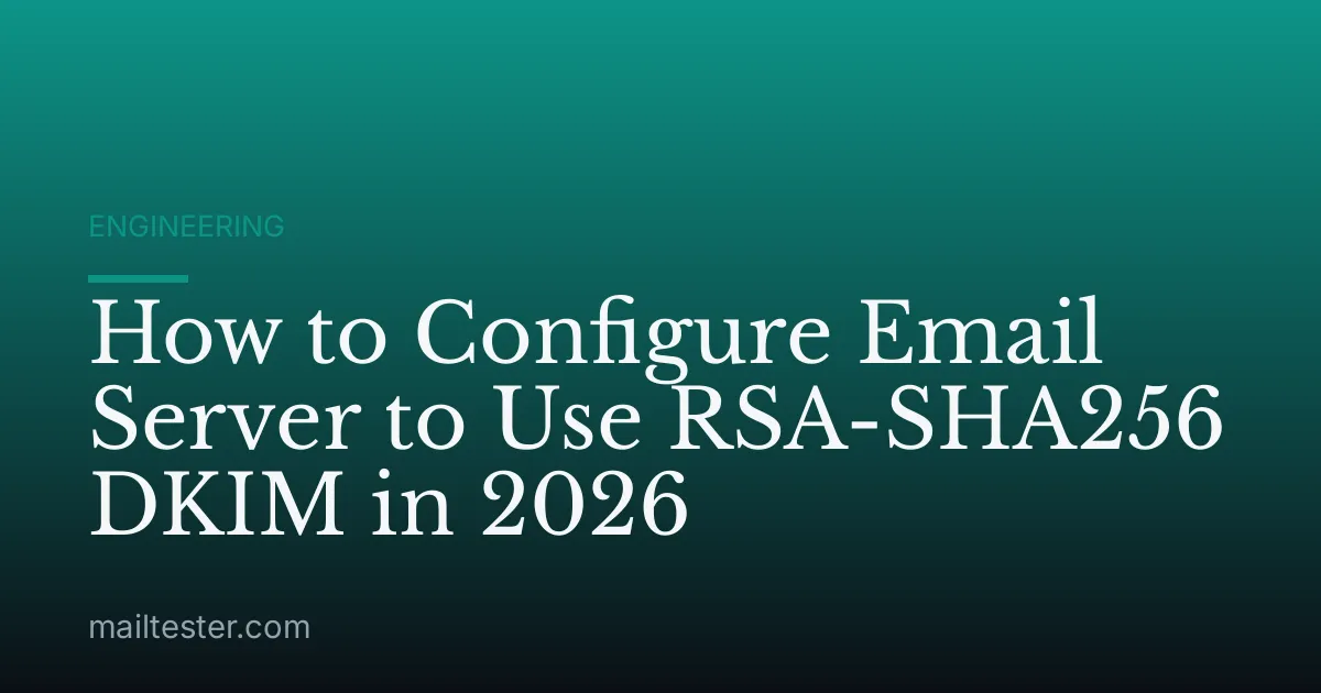 How to Configure Email Server to Use RSA-SHA256 DKIM in 2026