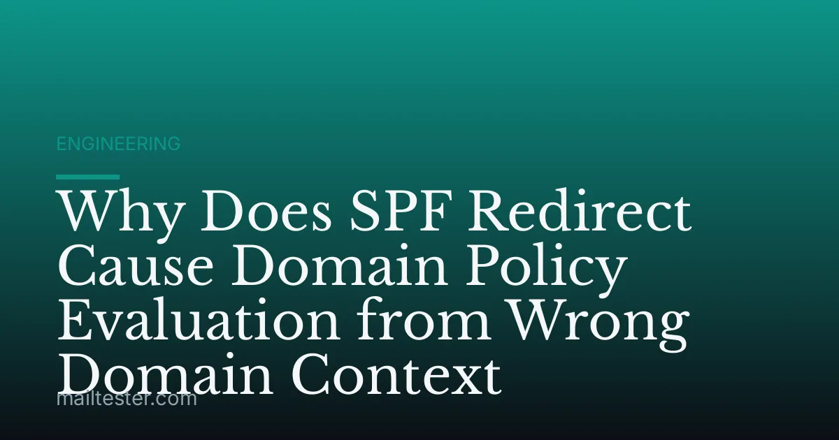 Why Does SPF Redirect Cause Domain Policy Evaluation from Wrong Domain Context