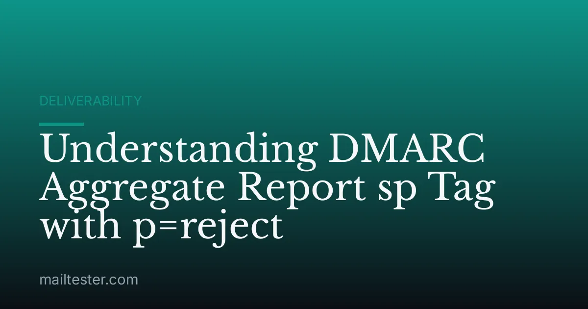 Understanding DMARC Aggregate Report sp Tag with p=reject