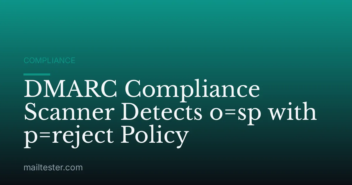 DMARC Compliance Scanner Detects o=sp with p=reject Policy