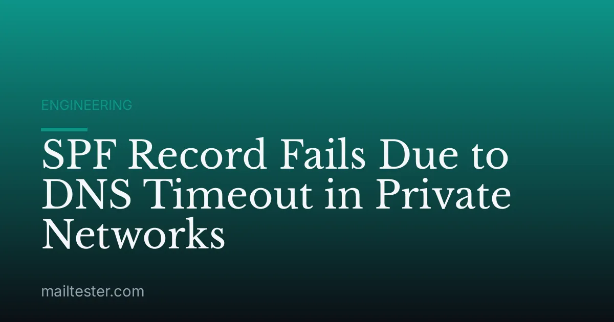 SPF Record Fails Due to DNS Timeout in Private Networks