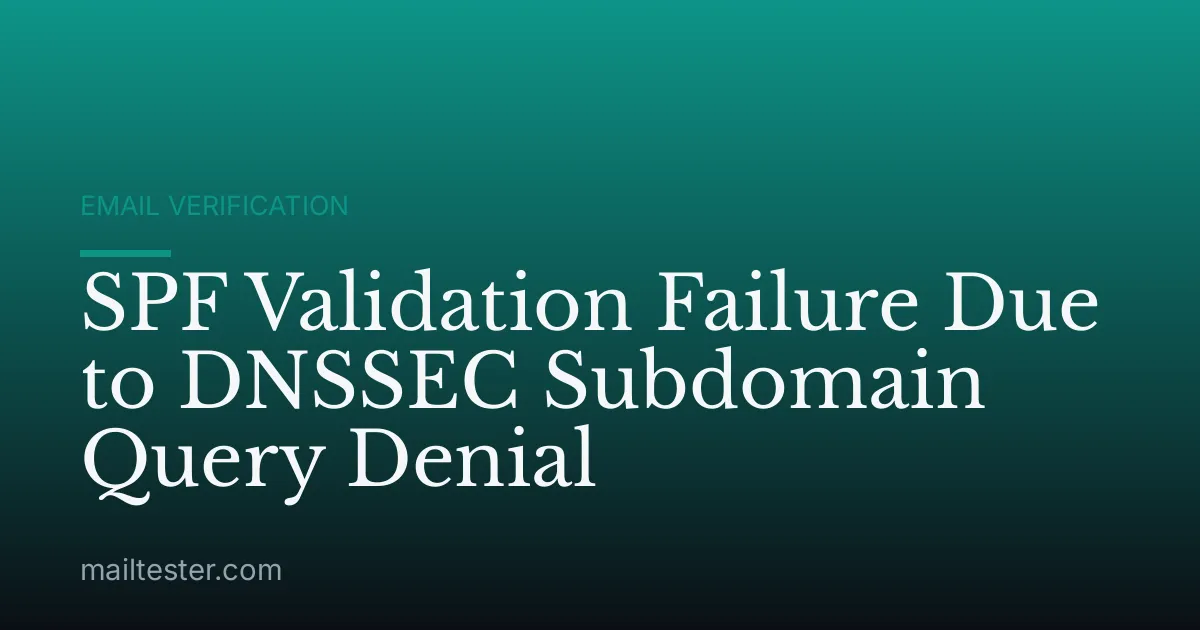SPF Validation Failure Due to DNSSEC Subdomain Query Denial