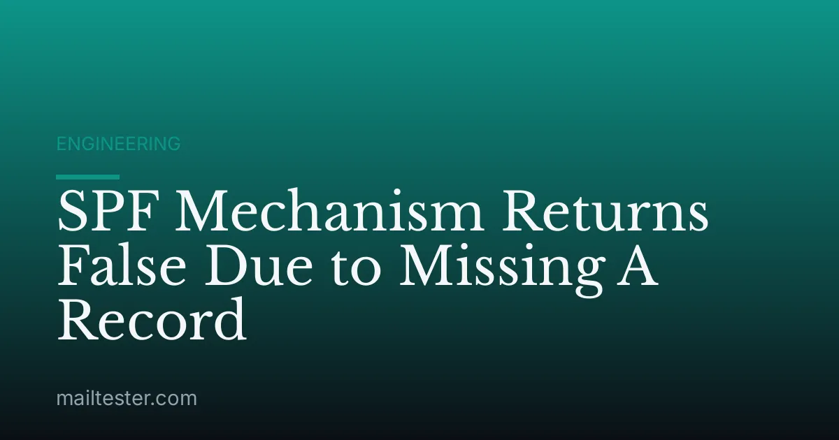 SPF Mechanism Returns False Due to Missing A Record