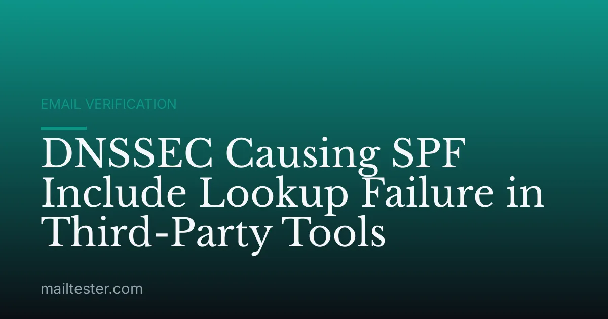 DNSSEC Causing SPF Include Lookup Failure in Third-Party Tools