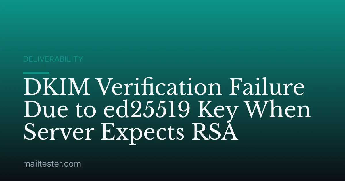 DKIM Verification Failure Due to ed25519 Key When Server Expects RSA