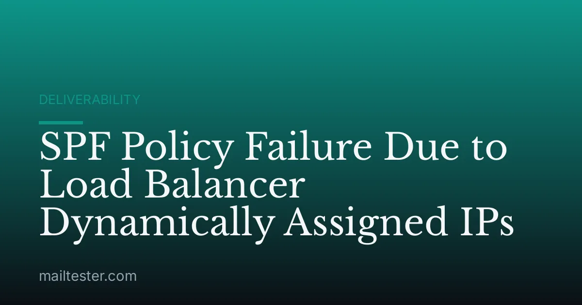 SPF Policy Failure Due to Load Balancer Dynamically Assigned IPs
