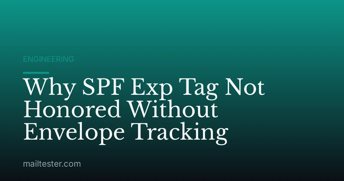 Why SPF Exp Tag Not Honored Without Envelope Tracking