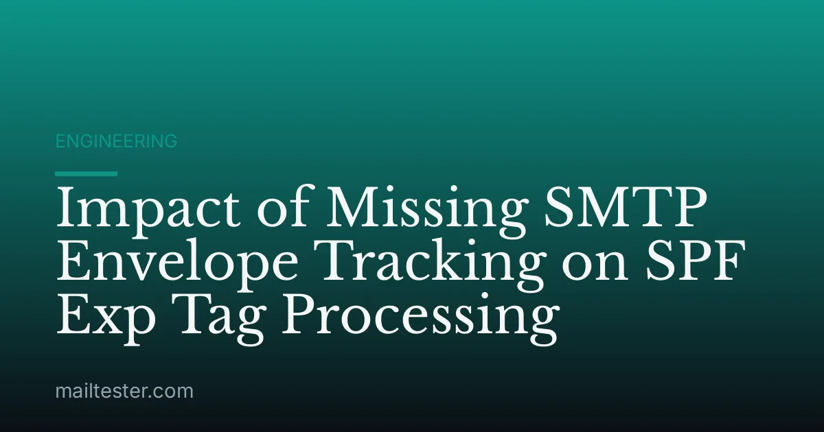 Impact of Missing SMTP Envelope Tracking on SPF Exp Tag Processing