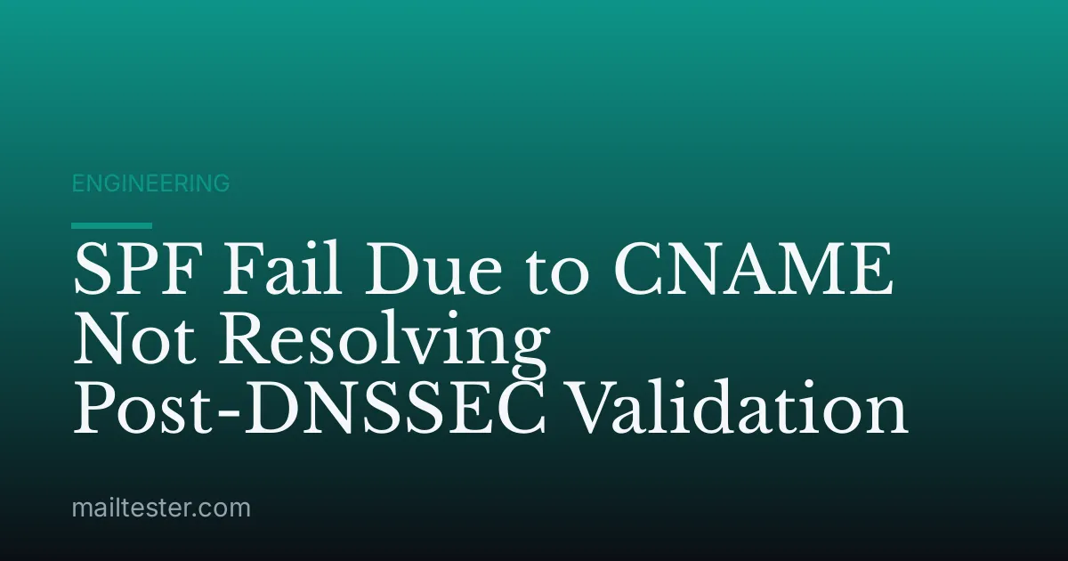 SPF Fail Due to CNAME Not Resolving Post-DNSSEC Validation