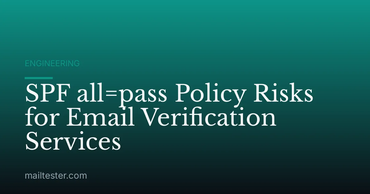 SPF all=pass Policy Risks for Email Verification Services