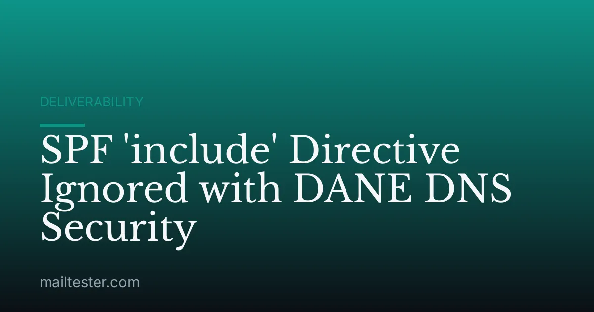 SPF 'include' Directive Ignored with DANE DNS Security