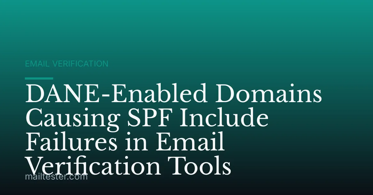 DANE-Enabled Domains Causing SPF Include Failures in Email Verification Tools
