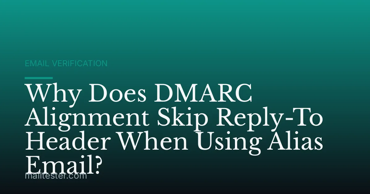 Why Does DMARC Alignment Skip Reply-To Header When Using Alias Email?