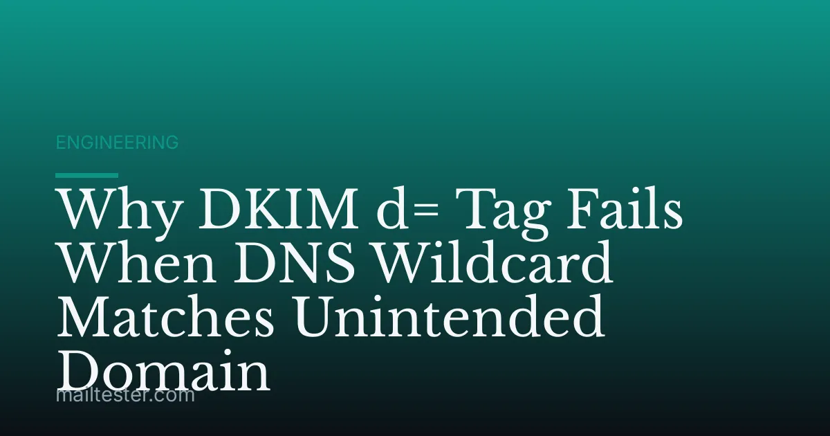 Why DKIM d= Tag Fails When DNS Wildcard Matches Unintended Domain