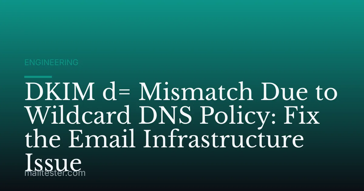 DKIM d= Mismatch Due to Wildcard DNS Policy: Fix the Email Infrastructure Issue