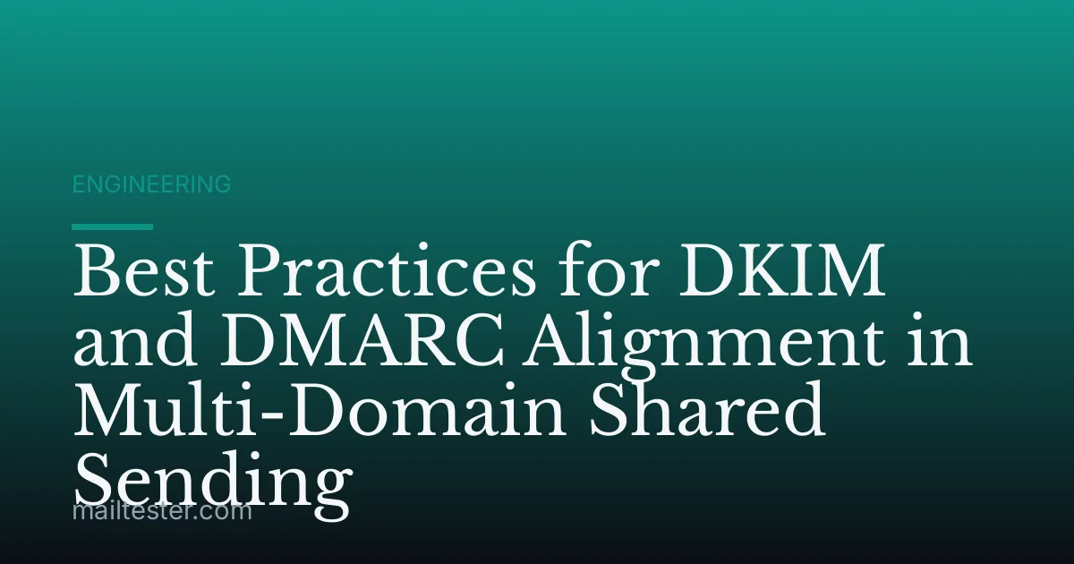Best Practices for DKIM and DMARC Alignment in Multi-Domain Shared Sending