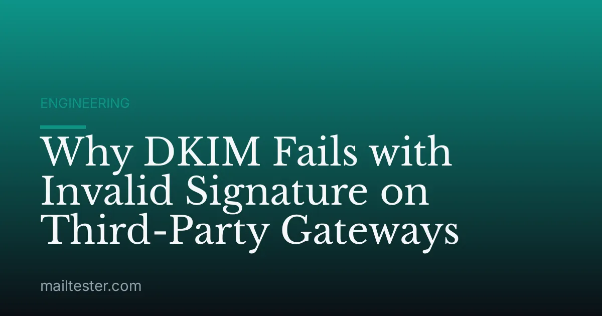 Why DKIM Fails with Invalid Signature on Third-Party Gateways
