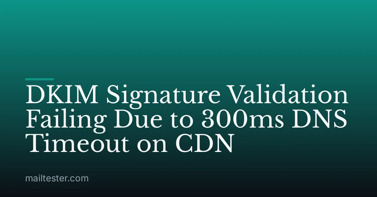 DKIM Signature Validation Failing Due to 300ms DNS Timeout on CDN