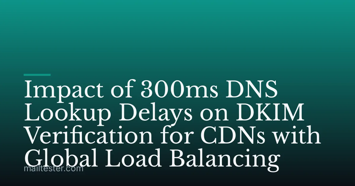 Impact of 300ms DNS Lookup Delays on DKIM Verification for CDNs with Global Load Balancing