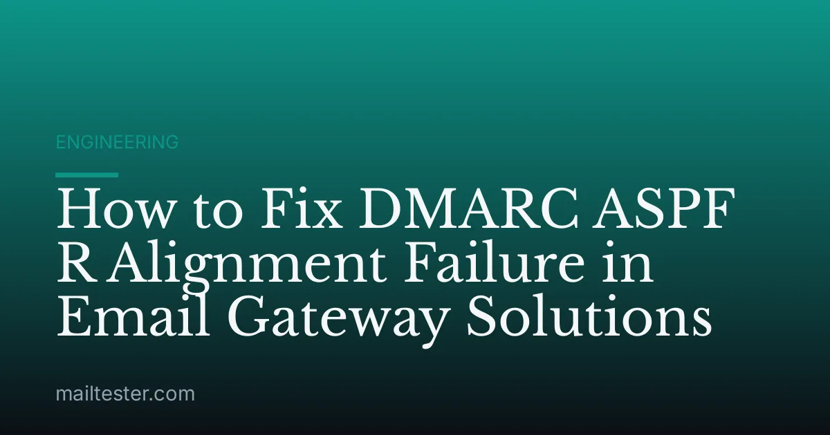 How to Fix DMARC ASPF R Alignment Failure in Email Gateway Solutions