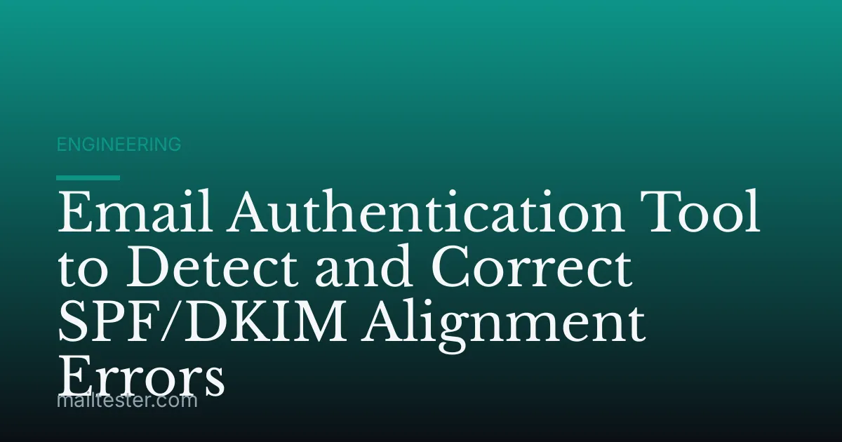 Email Authentication Tool to Detect and Correct SPF/DKIM Alignment Errors