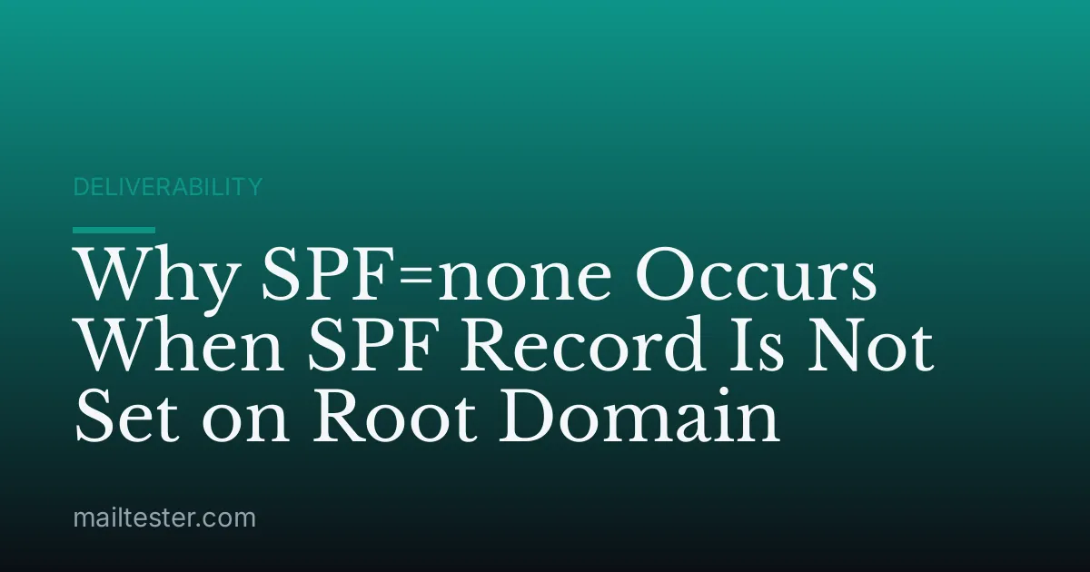 Why SPF=none Occurs When SPF Record Is Not Set on Root Domain